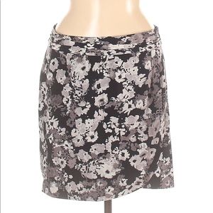 Banana Republic Faux Wrap Floral Black White Skirt